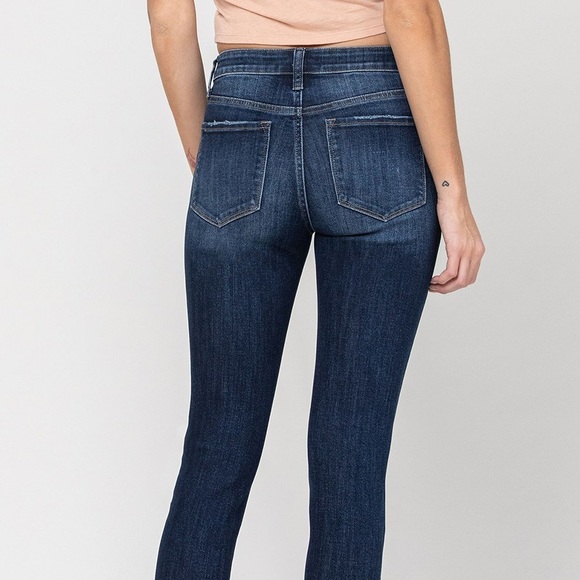 MID RISE ANKLE SKINNY DENIM JEANS PANTS - Picture 2 of 3